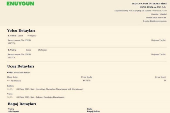 enuygun.com'un olmayan uçuş biletini satması