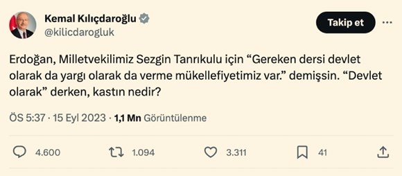 kılıçdaroğlu'nun tweetinin salatalık kadar beğeni alması
